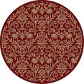 Concord Global 5 ft. 3 in. Jewel Damask - Round, Red 49400